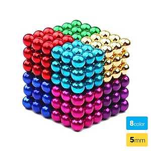 Bộ Xếp Hình Nam Châm Siêu Phẩm BuckyBalls Rainbow 8 màu 216 viên đường kính 5mm [ FULLBOX Video Sản Phẩm ]