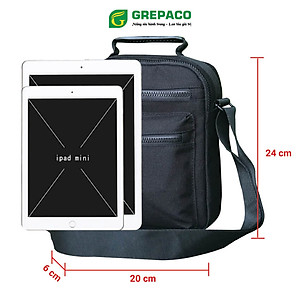 Túi Đeo Chéo Grepaco Nam Nữ Unisex Vải Bố Canvas Thời Trang Hàn Quốc Đa Năng Đựng Điện Thoại Máy Tính Bảng Mini Chống Thấm Xước Nhiều Ngăn Khóa Kéo YKK, Phù Hợp Nhiều Kiểu Xách Đeo Khác Nhau - Hàng Chính Hãng