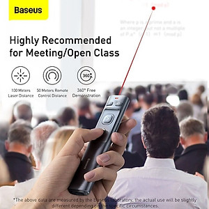 Bút Laser trình chiếu Baseus Orange Dot Wireless Presenter Green Lasercharging cho Laptop Macbook MKCD- Hàng chính hãng