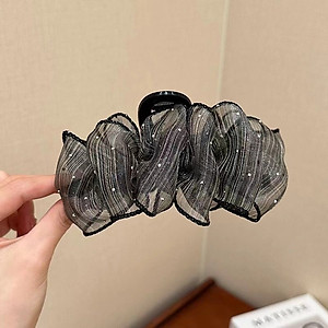 Kẹp tóc kích thước lớn đính vải họa tiết thiết kế sang trọng