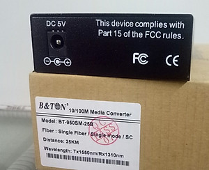 Convector 1 sợi SC đầu B-10/100M- BTON-BT-950SM-25B. Hàng chính hãng