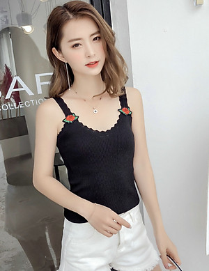 Áo Len Nữ Áo Kiểu Nữ Hai Dây Cổ Gợn Sóng Dễ Thương ALN026 MayHomes