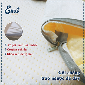 Gối chống trào ngược dạ dày thực quản người lớn Ema giúp giảm trào ngược dạ dày, viêm họng mãn tính, nuốt vướng, nghẹn cổ, khó thở khi ngủ, ngáy ngủ