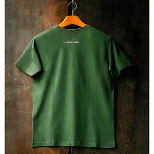 Áo thun nam nữ unisex Cộng Cà Phê cotton co giãn 4 chiều màu xanh