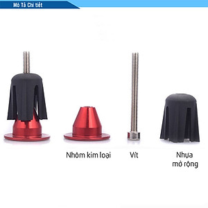 Nắp Chụp Tay Lái Ghi Đông Xe Đạp Leo Núi MTB Chất Liệu Nhôm (2 chiếc, đường kính phù hợp 15-23.5mm) MaiLee