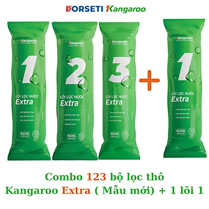 Combo 4 lõi lọc ( Bộ lọc thô số 1,2,3 + lõi số 1) cho máy lọc nước KANGAROO hàng chính hãng