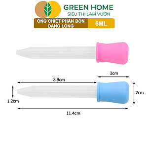 Ống Pipet GreenHome, 5ml, D15cm, Chiết Phân Bón Dạng Nước, Có Vạch Định Lượng, Đa Năng, Tiện Dụng