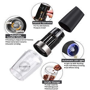 Máy xay hạt tiêu và xay gia vị sử dụng pin GB-5089