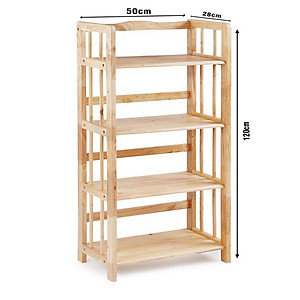 Kệ Sách 4 Tầng Rộng 50cm Gỗ Tự Nhiên 100% (TN)