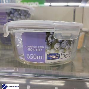 Hộp Thủy Tinh Chịu Nhiệt 650Ml Glass Euro Lock&Lock-LLG831 - Ø155x75mm