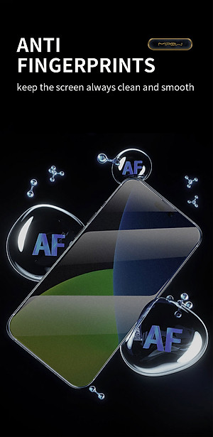 Miếng Dán Cường Lực MIPOW KINGBULL Chống Vân Tay Dành Cho iPhone 14 ProMax / 14 Pro / 14 Plus / 14 - Hàng Chính Hãng