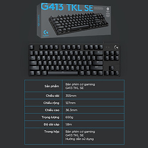 Bàn phím cơ game Logitech G413 TKL SE / G413 SE Full Size - Hàng chính hãng