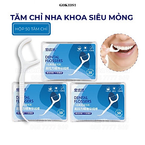 Tăm Chỉ Nha Khoa Hộp 50 Cái, Tăm Chỉ Nha Khoa - Hộp 50 Cây Tăm Chỉ Nha Khoa Tiệt Trùng, Vệ Sinh Kẽ Răng Chân Nướu Chuyên Dụng