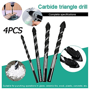 Bộ 5 Mũi Khoan cao cấp Hình Tam Giác Đa Năng Kích Thước 6 / 8 / 10 / 12mm khoan bê tông, sắt, nhôm, gỗ, gạch - miếng lót chuột