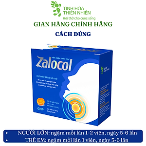 Viên ngậm Ho thảo mộc Zalocol hỗ trợ giảm đau rát họng, khản tiếng do viêm họng, viêm phế quản (Hộp 20 viên) - Genat
