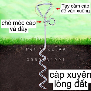 Dây xích chó bằng cáp + xiên xích cún