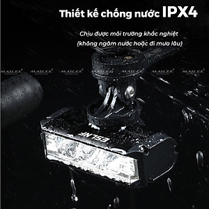 Đèn xe đạp chống nước UH-1000 3 bóng 1000 Lumens có led ban ngày, đèn trước xe đạp sạc USB Type-C, hợp kim nhôm (không kèm pad đỡ dài), đủ phụ kiện - Mai Lee