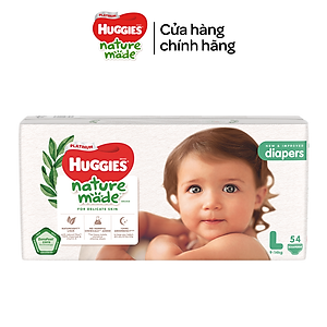 Tã/Bỉm dán Huggies Platinum NatureMade M64/L54/XL44 - Gói Jumbo - Hàng chính hãng