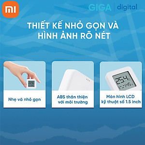 Nhiệt ẩm kế Xiaomi Mijia gen 2 (Mi Temperature and Humidity Monitor 2) - NUN4126GL - Bluetooth - Hàng Chính hãng