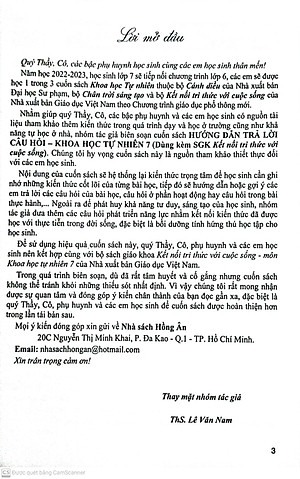 Hướng Dẫn Trả Lời Câu Hỏi Khoa Học Tự Nhiên Lớp 7 ( Dùng Kèm Sách Giáo Khoa Kết Nối Tri Thức Với Cuộc Sống)