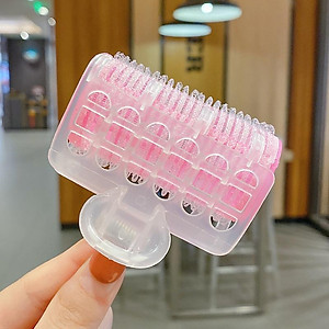 Lô Cuốn Tóc Có Kẹp Màu Hồng Dễ Thương Xu Hướng Thời Trang Hàn Quốc Mới Phụ Kiện Tóc Nữ