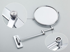 Gương trang điểm phóng đại 3 lần, xoay 360 độ, 2 mặt siêu nét, treo tường phòng tắm, phòng ngủ, Khách sạn, resort, Inox SUS 304, Size 15cm, 18cm, 20cm, Minh House