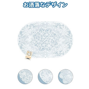 Khăn trải bàn PVC hình Oval Size 30 x 45 cm - Hàng nội địa Nhật Bản