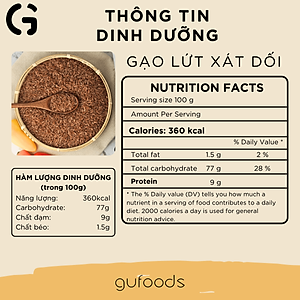 Gạo lứt GUfoods (đỏ / đen tím than) (túi 1kg) - Healthy, Thực dưỡng, Eat clean