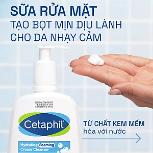 Sữa Rửa Mặt Tạo Bọt Dịu Lành Cho Da Nhạy Cảm Cetaphil Hydrating Foaming Cream Cleanser 473ml