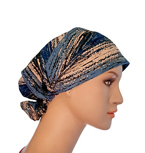 Nón hóa trị vải mềm mát, hút mồ hôi, bệnh nhân ung thư, chemo hat, nón trùm đầu [KIỂU ĐUÔI NGẮN-XANH MÀU NƯỚC] 