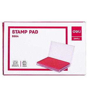 Khay mực dấu Deli, 138x88x26 mm, Đỏ - E9864