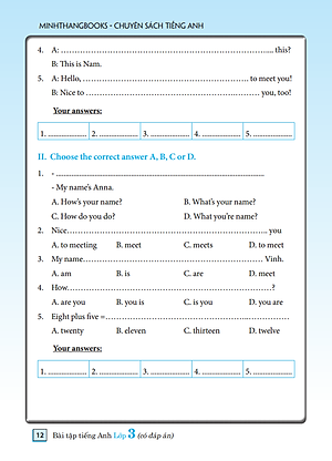 Sách Bài Tập Tiếng Anh Lớp 3 (Tái Bản)