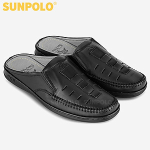 Dép Sục Bít Mũi Nam Da Bò SUNPOLO SPO194 (Đen, Nâu)