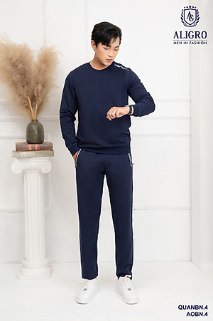 Bộ nỉ nam Aligro màu xanh than BN4