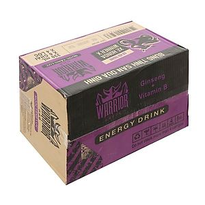 Thùng 24 Chai Nước Tăng Lực Có Gas Warrior Vị Nho (330ml x 24 chai)