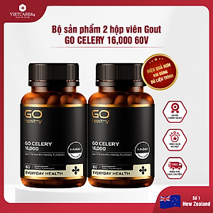 Bộ sản phẩm 2 hộp viên gout nhập khẩu chính hãng GO CELERY 16000mg (60 viên)  giúp giảm các triệu chứng bệnh gút: giảm uric acid, làm giảm triệu chứng sưng đau do gut