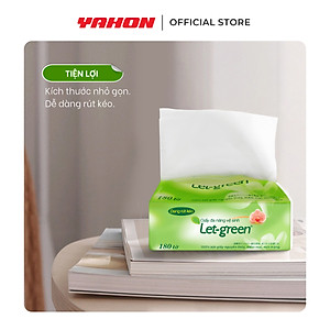 Khăn Giấy Vệ Sinh Đa Năng LET-GREEN 18*21cm | Bột Giấy Nguyên Thủy | 180 Tờ/Bao