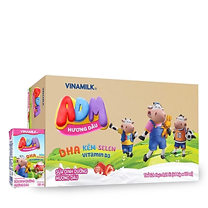 Thùng 48 Hộp Sữa dinh dưỡng Hương Dâu Vinamilk ADM (110ml)