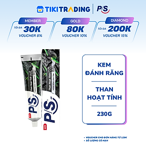 Combo 2 Kem đánh răng P/S Trắng răng than hoạt tính & tre 230g