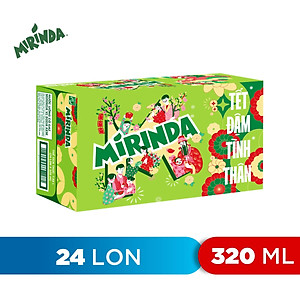 Thùng 24 Lon Nước Ngọt Có Gaz Mirinda Soda Kem (320ml/lon)