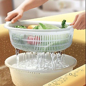 Bộ 01chậu & 01rổ nhựa Oval Sanada Seiko 5.3L cao cấp có tay cầm tiện dụng - Hàng nội địa Nhật Bản.