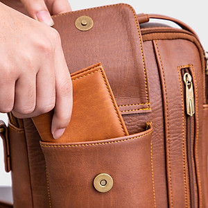 Túi Trita ( Thời trang nam phối ngăn - Túi đeo chéo da RTN3 )