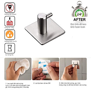 Combo 4 móc dán tường inox 304 HOBBY Home Decor TV160-4 có keo dán