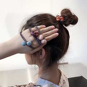 Dây buộc tóc nữ 2 trái tim [Set 10 dây] NASI dễ thương phong cách hàn quốc thun cột tóc nữ co giãn tốt phụ kiện tóc