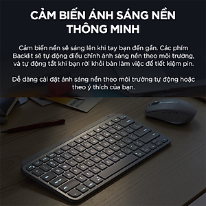 Bàn phím không dây Bluetooth Logitech MX Keys Mini - Hàng Chính Hãng