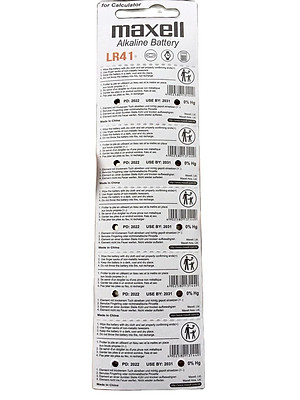 Pin LR41 / AG3 / L736F Maxell Nhật Bản 1,5V Vỉ 10 Viên
