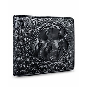 Ví Nam Da Cá Sấu Gù Đầu Huy Hoàng HT2213 (12.5 x 10 cm) - Đen