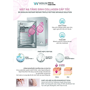 Combo 10 Mặt Nạ Tăng Sinh Collagen Cấp Tốc Dr.WonJin Instant Repair Triple Peptide Wrinkle Solution Mask 30g x10