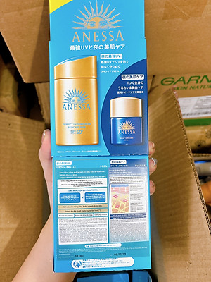 Set Sữa Chống Nắng Bảo Vệ Anessa 60ml + Serum Dưỡng Da Và Phục Hồi Da Sau Nắng Night Sun 12ml