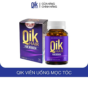 [Tặng Hộp 15v] Combo 4 Hộp 30v - Viên Uống Mọc Tóc Qik Hair For Women Ecogreen Giảm Rụng Tóc Cho Nữ